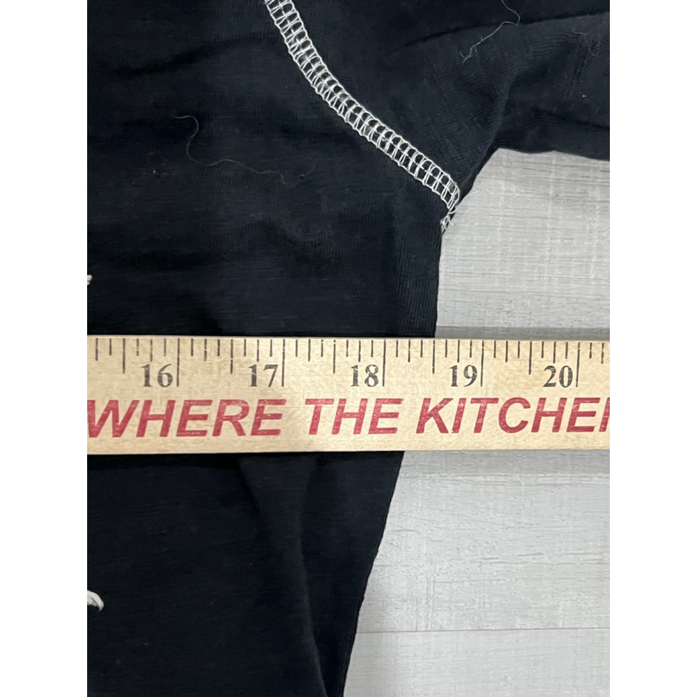 Women's Double D Ranch Black Long Sleeve Tee L with White Embroidery - Picture 5 of 8